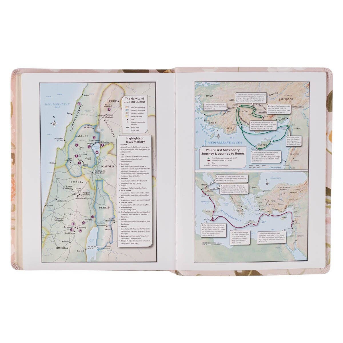 Peach Floral KJV Notetaking Bible