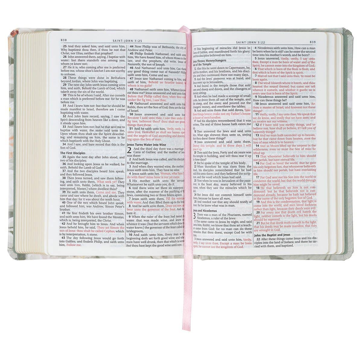 Gray Floral KJV Mini Bible
