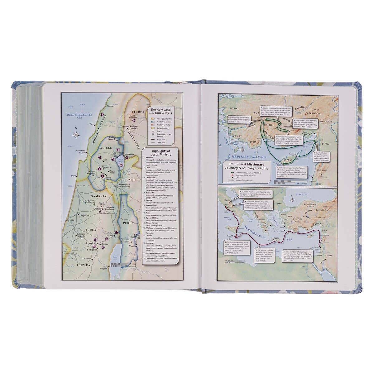 Blue Floral KJV Notetaking Bible