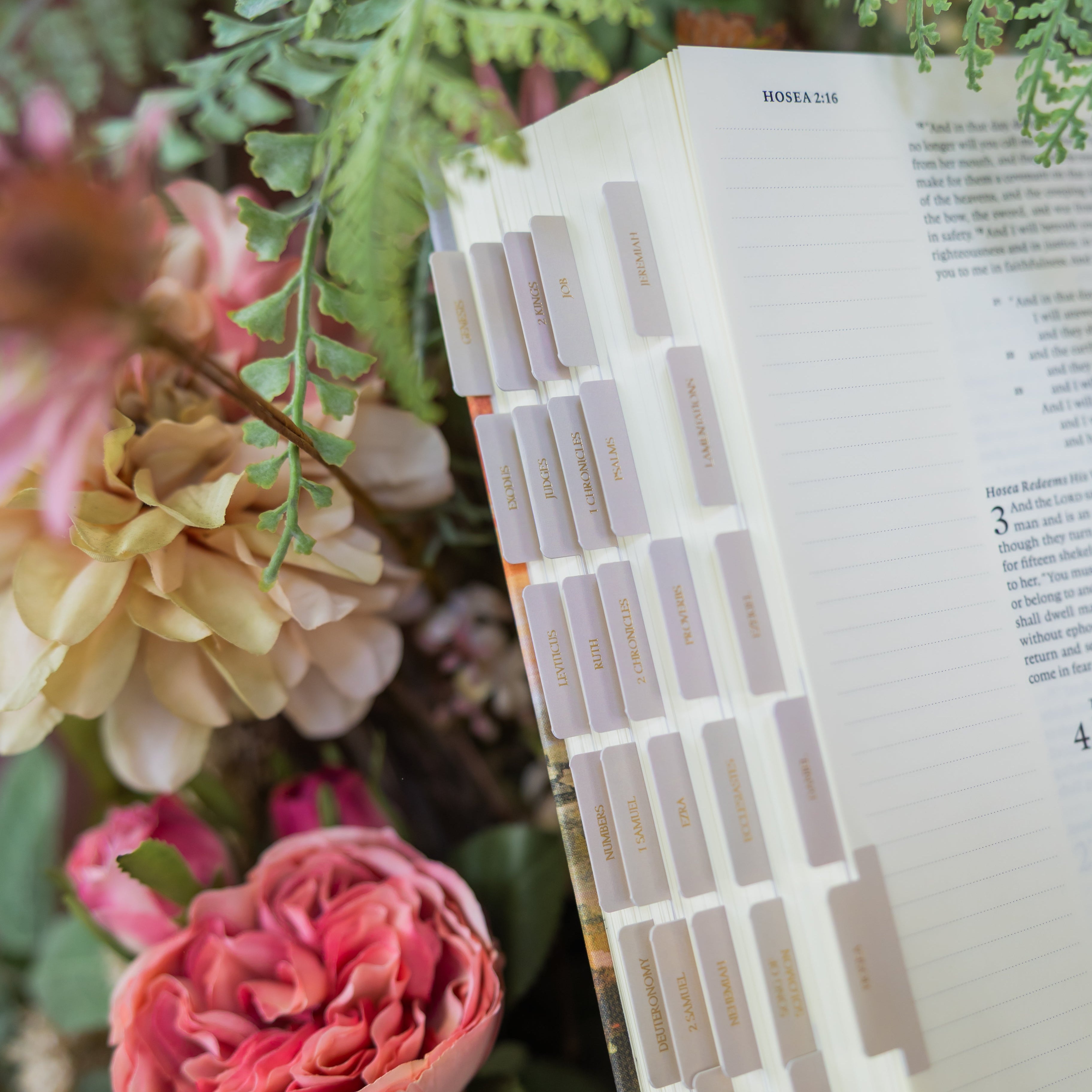 Blush Bible Tabs - Peony Theme