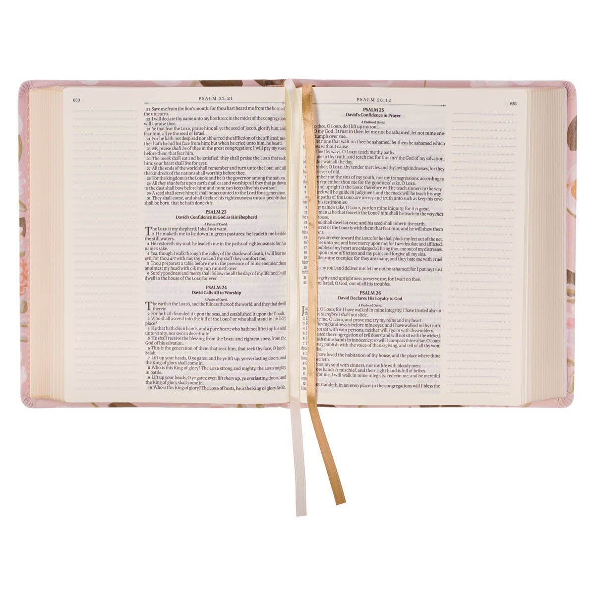 Peach Floral KJV Notetaking Bible