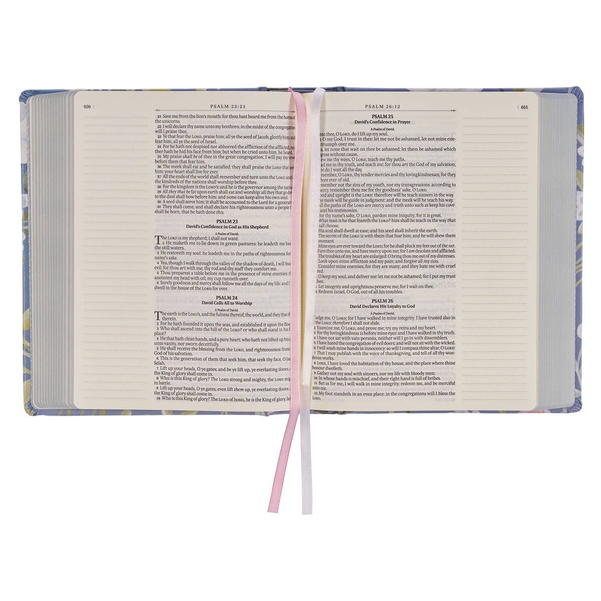 Blue Floral KJV Notetaking Bible