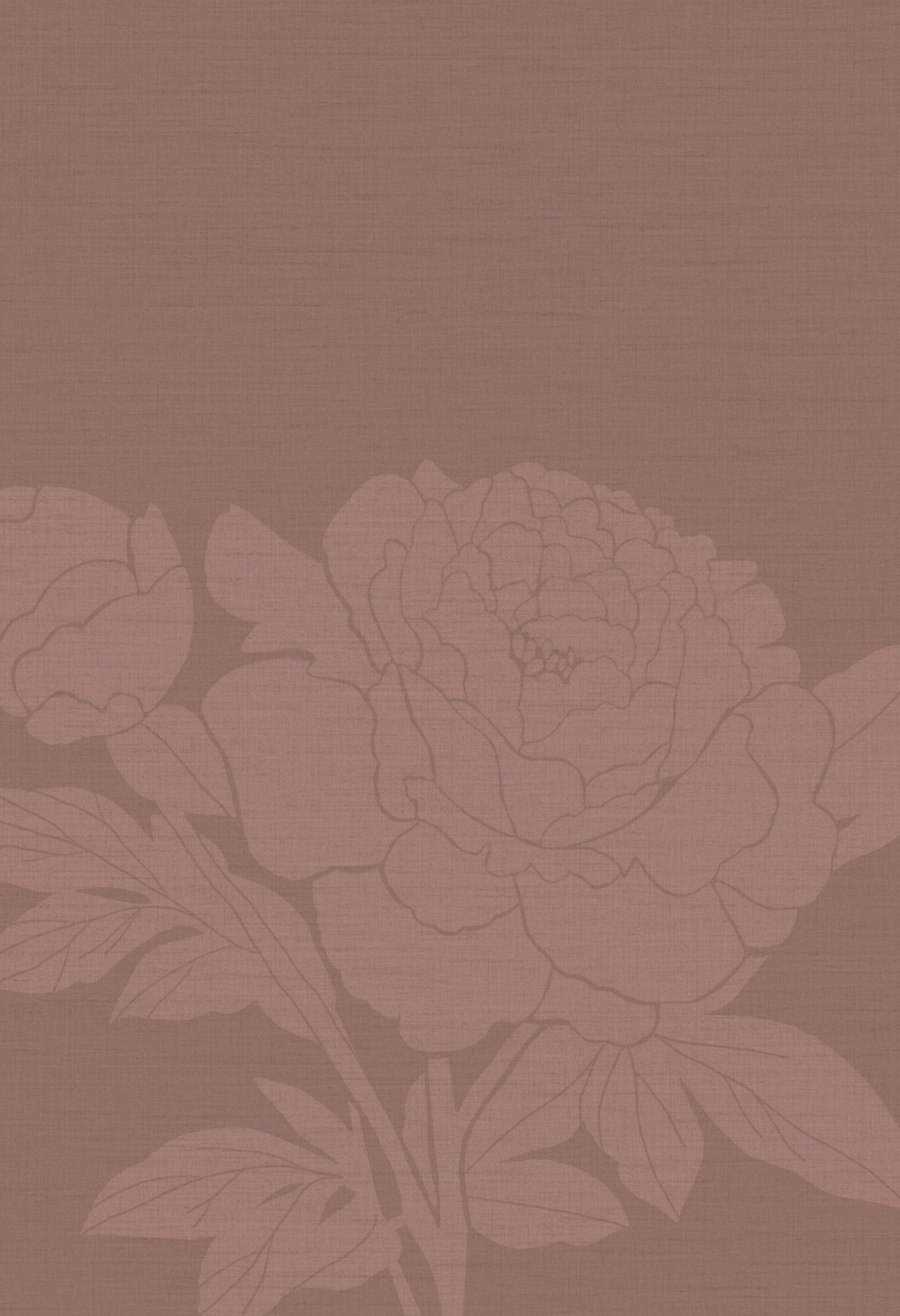 Decorative floral design on a mauve background.